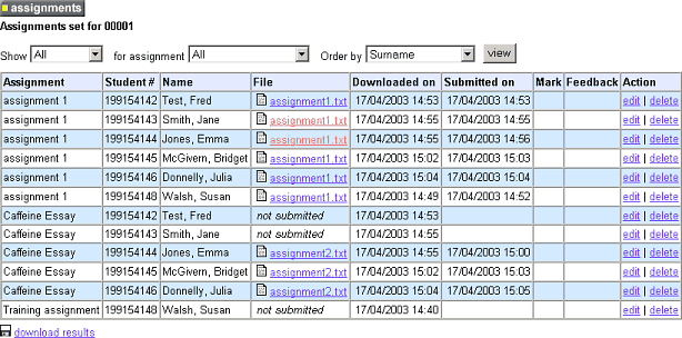 assignments overview