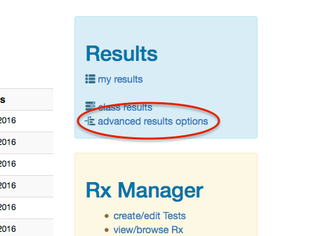 advanced results options