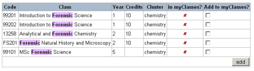 search for class: result